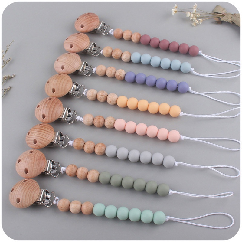 Mary Klip Rantai Manik Silikon Holder Dot Empeng / Teether Bayi