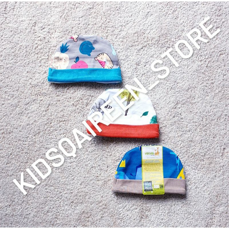 3pcs Topi Bulat Velvet Junior Zootopia/Smothie