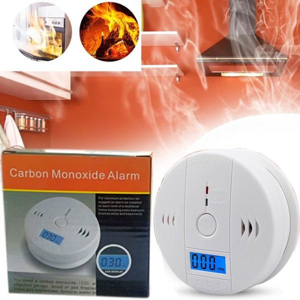 Smoke Alarm LCD Deteksi Asap Dan Gas Karbon Monoksida Sensor Nirkabel