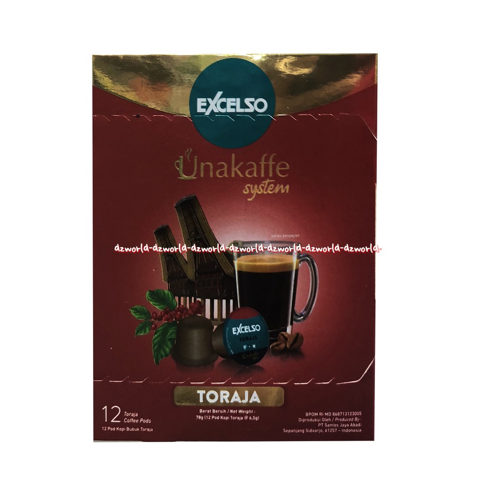 Excelso Unakaffe System Toraja Coffee 12pod Kopi Toraja Cair Ekselso Kopi Pod Kopi Toraja Sulawesi Ekselso Unakafe Sistem 12pcs