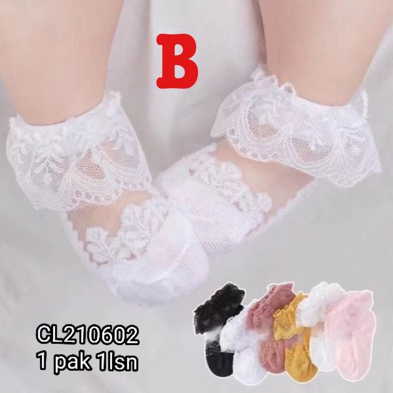 Catell love 09 Kaos Kaki RENDA Bayi Anak / Kaos Kaki Bayi Perempuan / Baby Socks