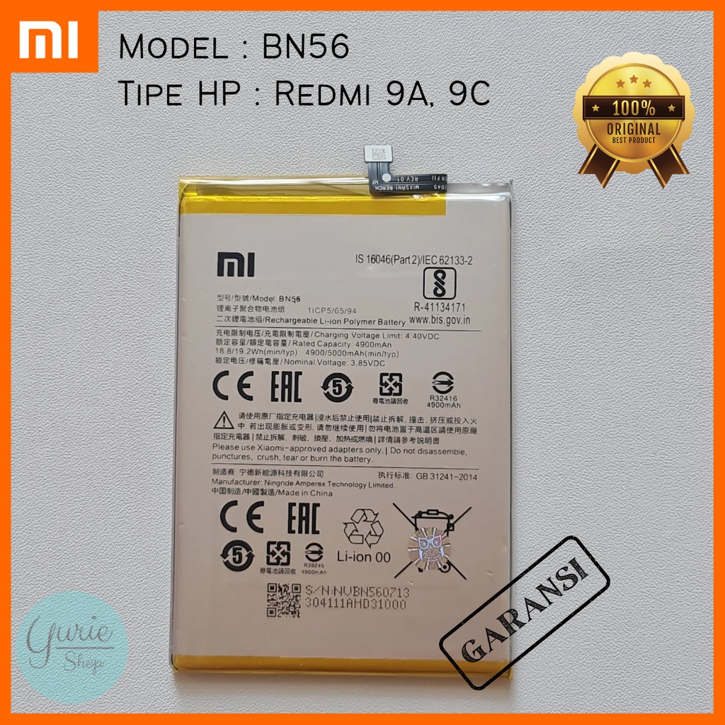 BATERAI BATTERY BATRE XIAOMI REDMI 9A 9C BN56 ORIGINAL