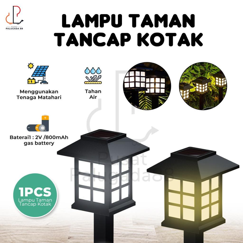 Jual Lampu Taman Tancap Kotak Solar Cell Tenaga Surya Garden Lamp