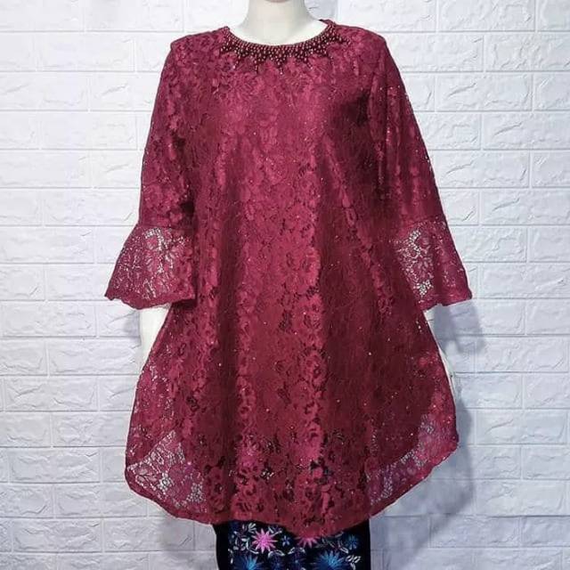 Atasan Saja Tunik kebaya brokat big size ld 114 cm