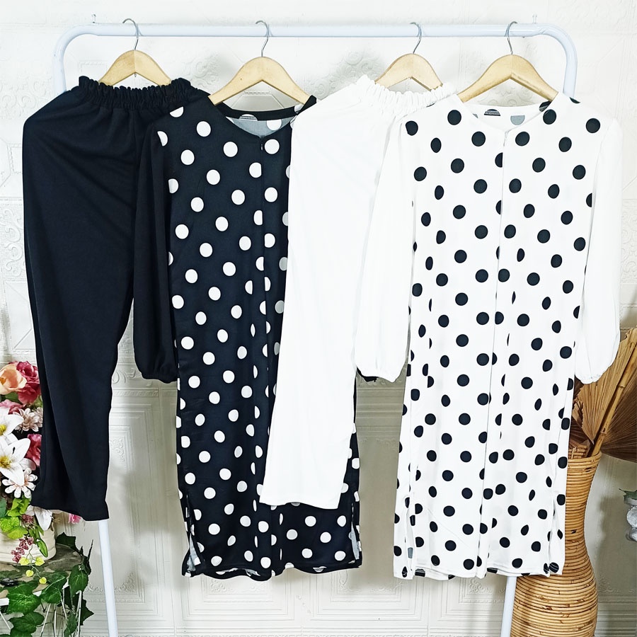 WURY SET POLKA BUSUI FRIENDLY SETELAN TUNIK DAN CELANA CARLINA