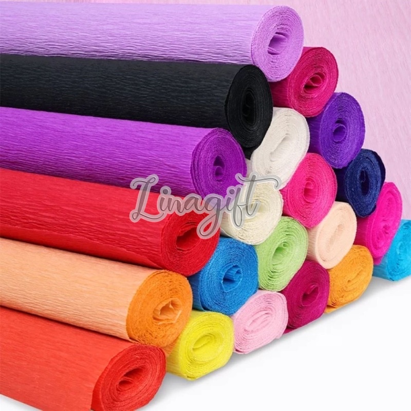 KERTAS CREPES / KREP / TISSUE CREP / TISU CREPE PAPER 110x60 HIASAN KADO RUANGAN / PRAKARYA