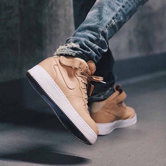 nikelab air force 1 mid vachetta tan