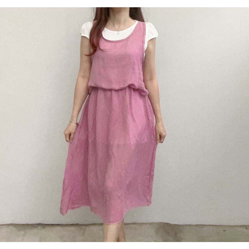 DS1151 - DRESS BASIC VOAL FLARE MODERN LUCU