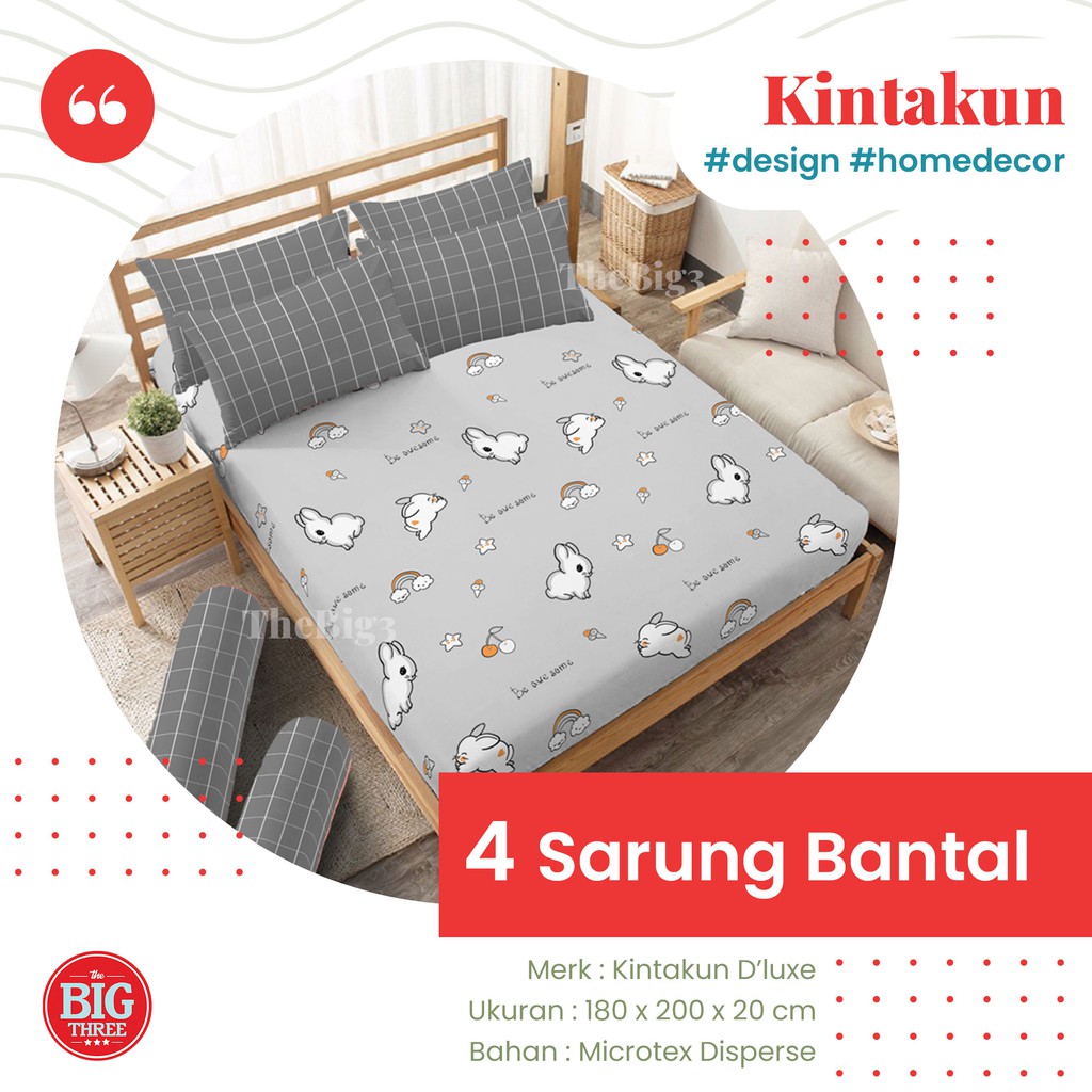 KINTAKUN Sprei 4 Bantal 180x200 motif Adira Arfana Ambar Clara Damara Nadhar Marma Lamina Radinka Rafly Shakila Thania Varen Viuna  KING 180 B4 SP