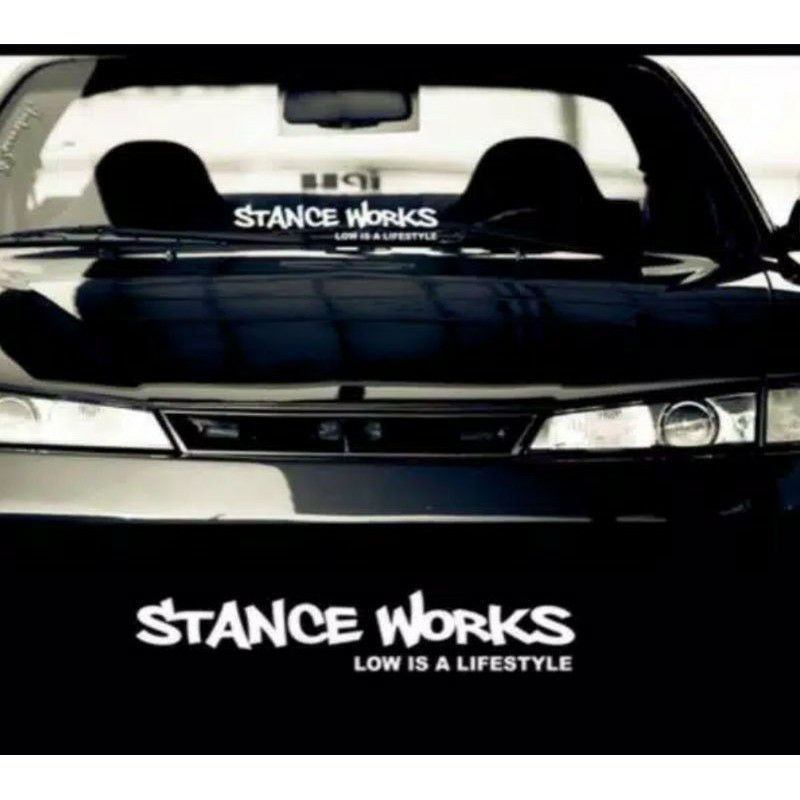 stiker Stance Works, stiker Cutting kaca Mobil