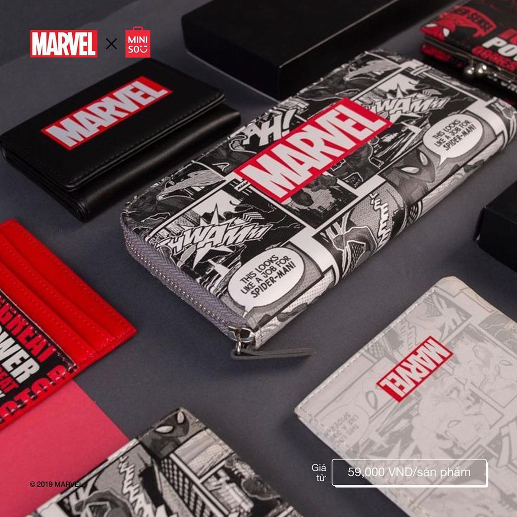 MINISO X MARVEL 2wrn. Womens zipper long wallet marvel edition. Dompet panjang miniso murah