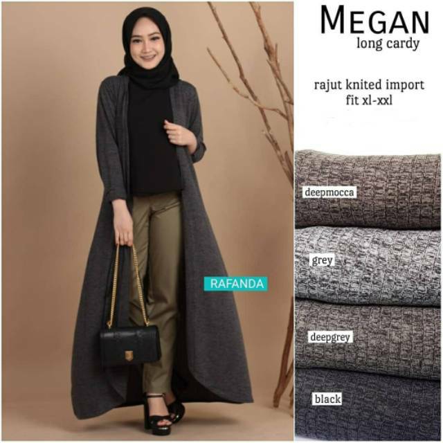 Megan Long Cardy, CARDIGAN RAJUT WANITA JUMBO CANTIK BAHAN RAJUT IMPORT LD 100-120 TERMURAH TERLARIS OOTD