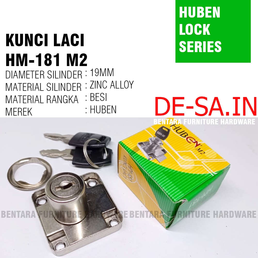 HUBEN HL-181 M2 KUNCI LACI KOSONG KUNCI HUBEN EKONOMIS DRAWER LOCK HM-181