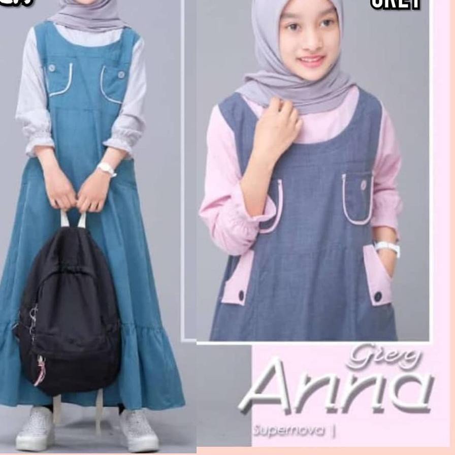 POTONG HARGA 12.12  ANNA DRESS KIDS Baju Gamis Anak Remaja Umur 9 - 13 Tahun Baju Gamis Syari Anak T