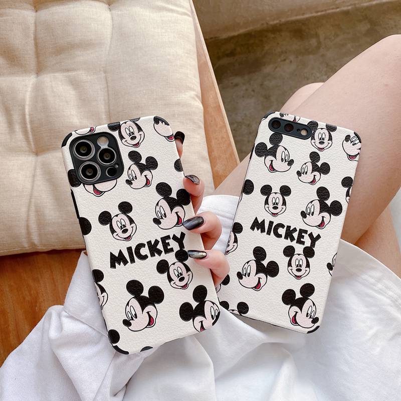 Full Mickey Casing iP iPhone 6 6S 7 8 + Plus X XR SE 2020 XS Max 11 12 mini Pro Max Fine Hole Soft Case