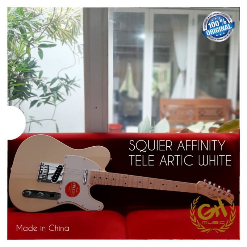 SQUIER AFFINITY SERIES TELECASTER GUITAR MAPLE FB ARCTIC WHITE