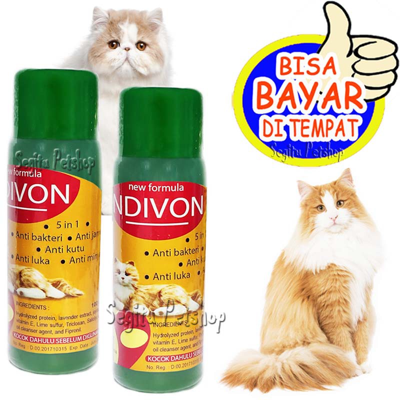 SAMPO JAMUR KUCING ANTI BAKTERI KUTU SHAMPO LUKA ANTI MINYAK TICK &amp; FLEA NDIVON