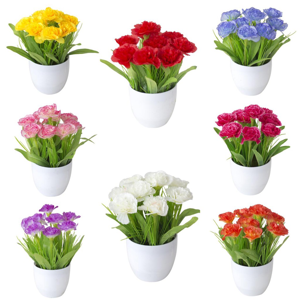 NM815 Bunga Plastik / Pajangan Bunga Artificial / Vas Bulat-2