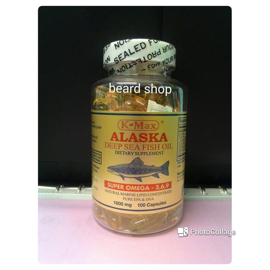 KMax Alaska Deep Sea Fish Oil Minyak Ikan Omega 3 6 9 Tutup Putih omg
