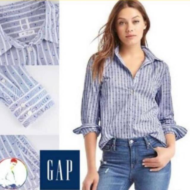 KEMEJA WANITA MURAH GAP STRIPE ORIGINAL 728