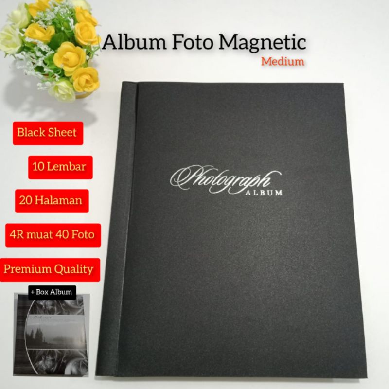 [PACKING FULL KARDUS] ALBUM FOTO MAGNETIC MEDIUM SIZE BLACKSHEET