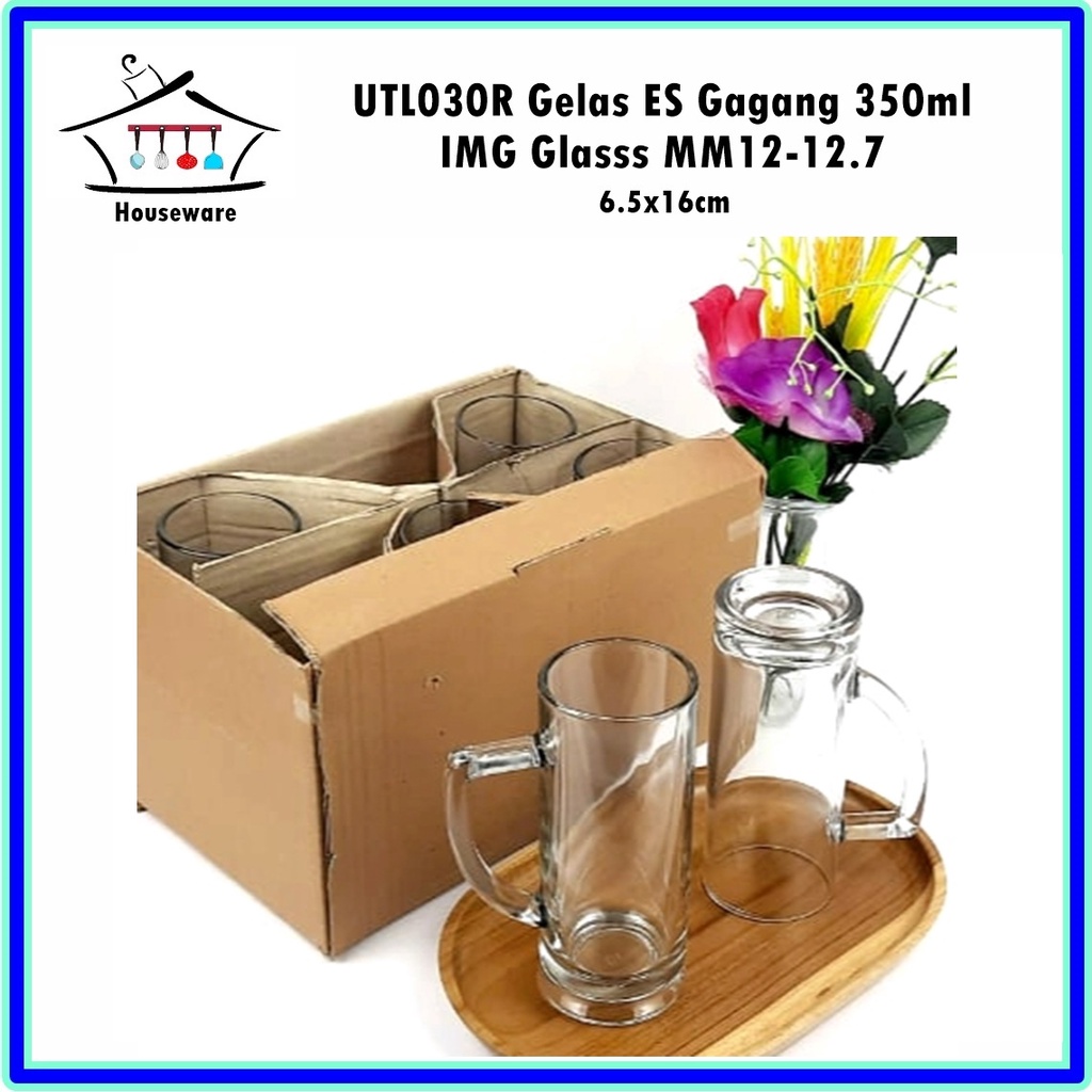 [Set 6pcs] UTL030R Gelas ES Gagang MM12-12.7 350ml