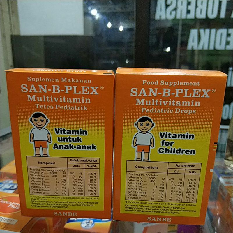 Jual San-B-Plex Multivitamin Drop Anak Plus D3 400 IU 15 Ml | Shopee ...