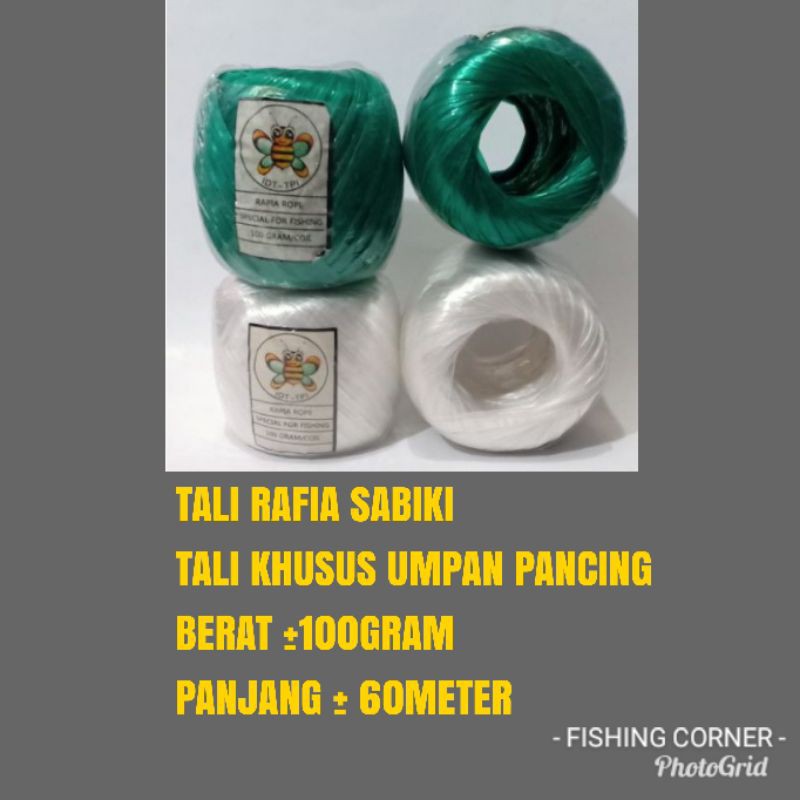 TALI RAFIA SABIKI ±100GRAM ±60METER TALI PLASTIK TALI UMPAN PANCING TALI MANCING UMPAN IKAN TONGKOL