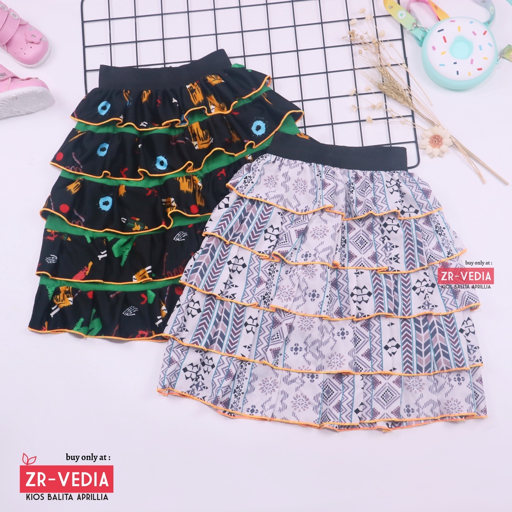 Rok Tumpuk Uk. 7-9 Tahun / Rok Anak Perempuan Murah Skirt Pendek Motif Bisa Untuk Harian Nari Pergi