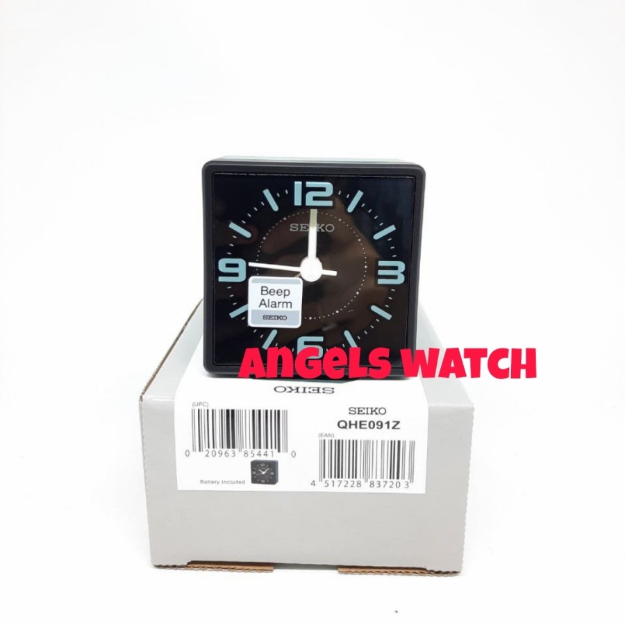 jam weker beker seiko qhe091 lumibrite beep alarm - Cokelat