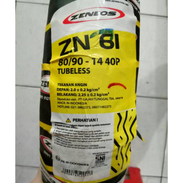 Ban Zeneos 80/90-14 ZN61 Tubeless