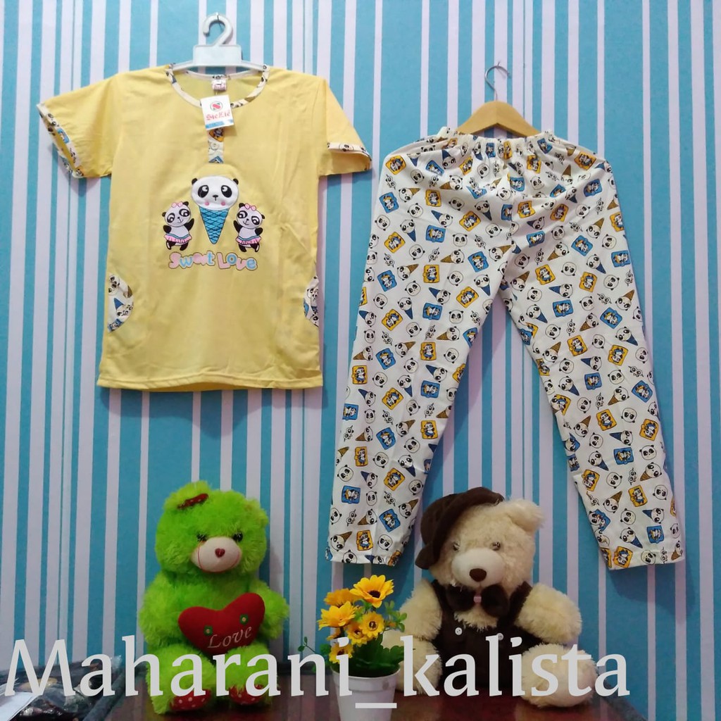 Termurah CP Sie Lie Setelan Baju Tidur Wanita Dewasa Piyama Lengan Pendek Celana Panjang Uk L - XL