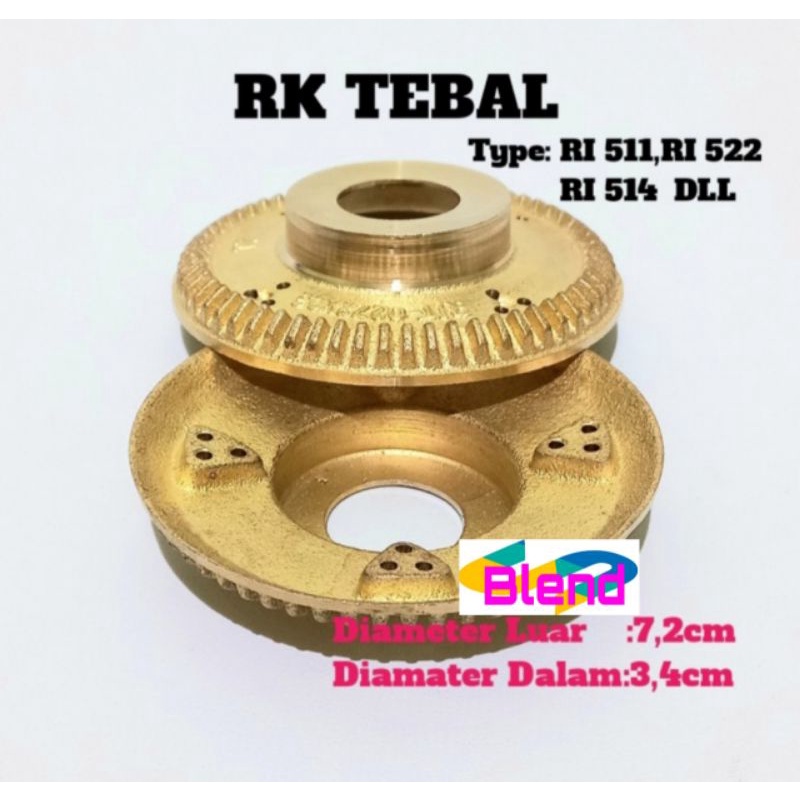 Burner TEBAL Model Rinnai Kecil 7 cm/Onderdil/Spare Part Kompor Gas