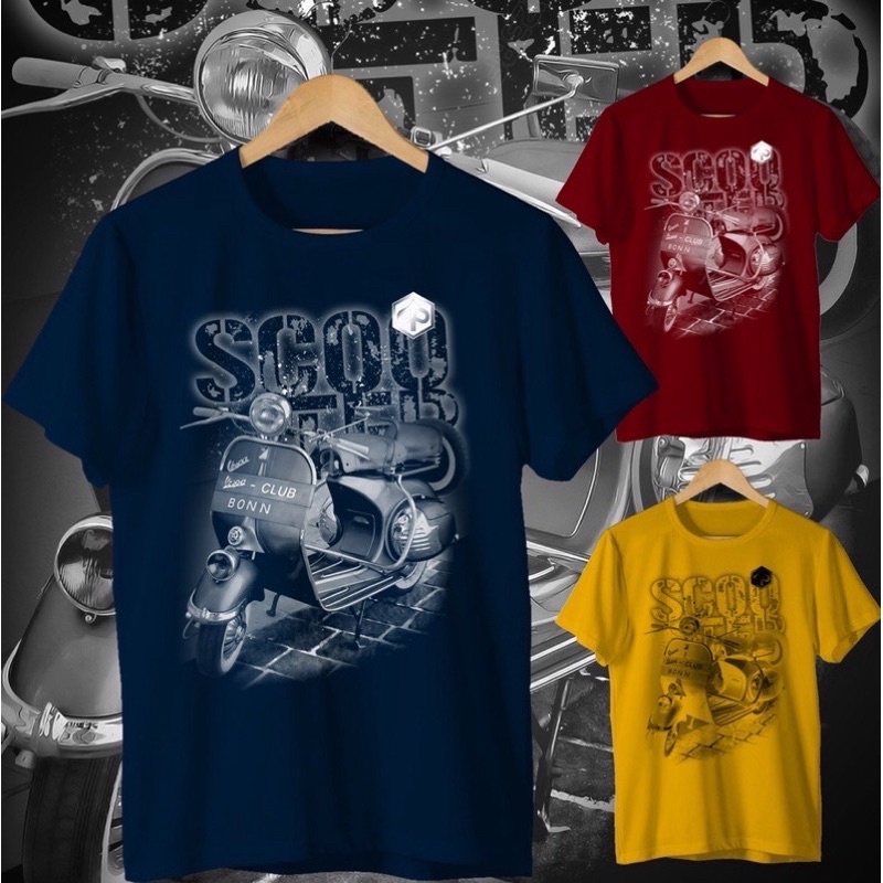 BAJU KAOS PRIA DISTRO/KAOS PRIA MOTIF VESPA SCOOTER