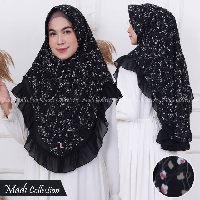 Khimar ceruty motif bunga