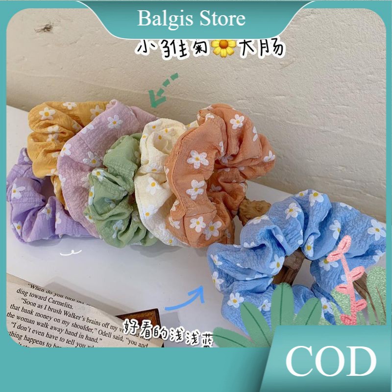 Scrunchies Fashion Ikat Rambut Bunga Daisy Korea Cepol Murah