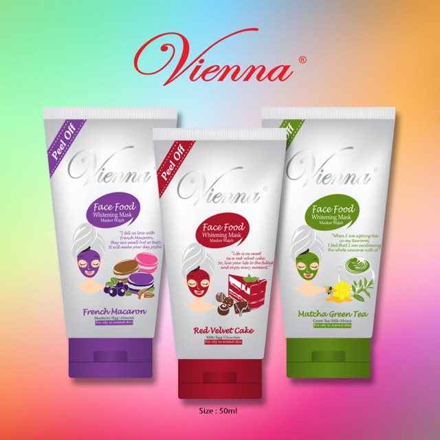 [ Tube ] Vienna Face Food Whitening Mask Peel Off 50ml