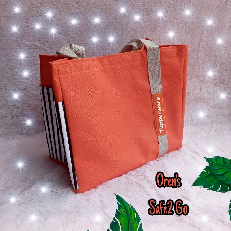 Terlaris Tas bekal Makan Logo Karet / Tote Bag Safe2 Go ( Zipper bunga es) / Tas Bekal Safe2 Go