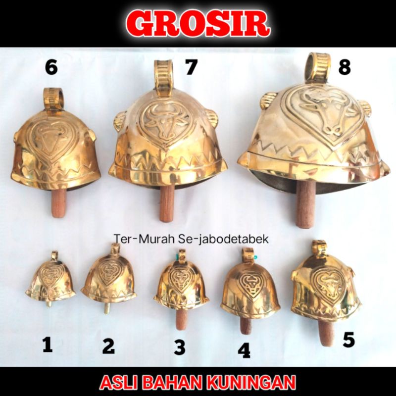 Klontongan Sapi Kuningan lonceng ukuran besar bell pintu pagar