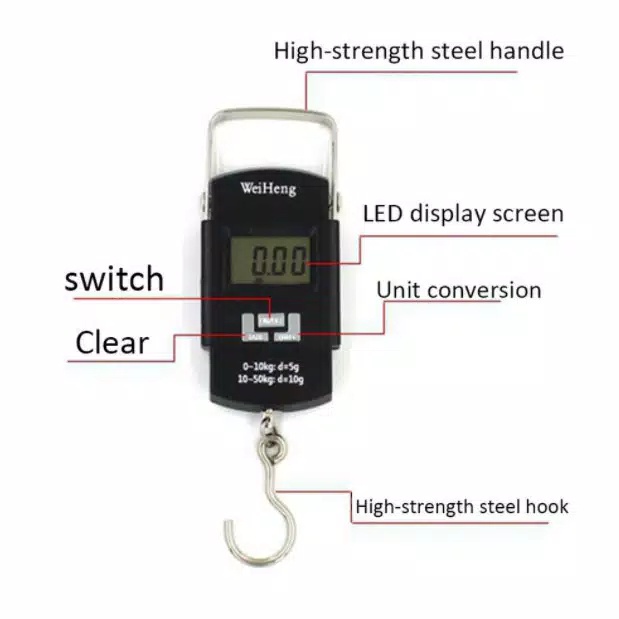 HanyaBeli Timbangan Gantung Digital Koper 50kg Portable Electronic Scale Travel