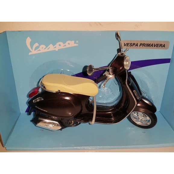 Diecast Ducati - Diecast New Ray Vespa - Diecast Motogp Vespa Primavera Skala 1:12 Newray - Cokelat
