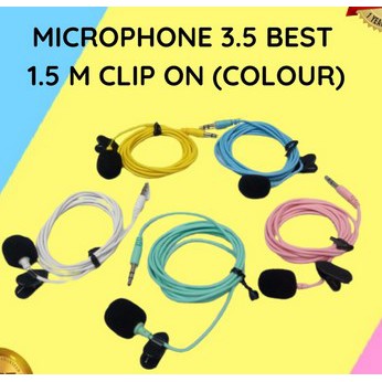 ITSTORE CLIPON | MICROPHONE 3.5 BEST 1.5 M CLIP ON (COLOUR) MACAROON CLIP ON MIC