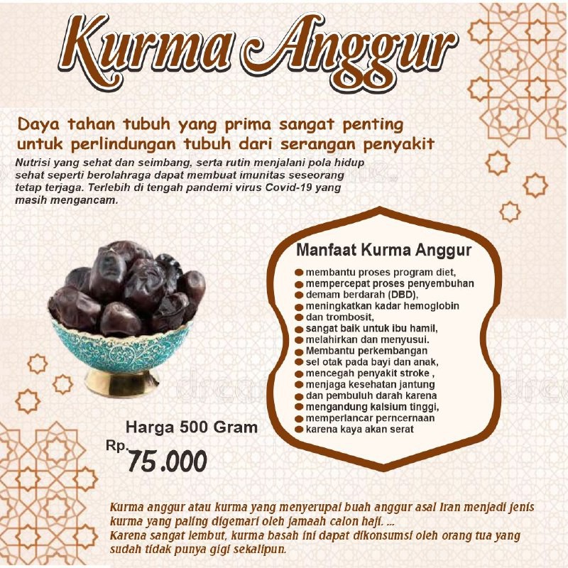 

KURMA ANGGUR 500 GR