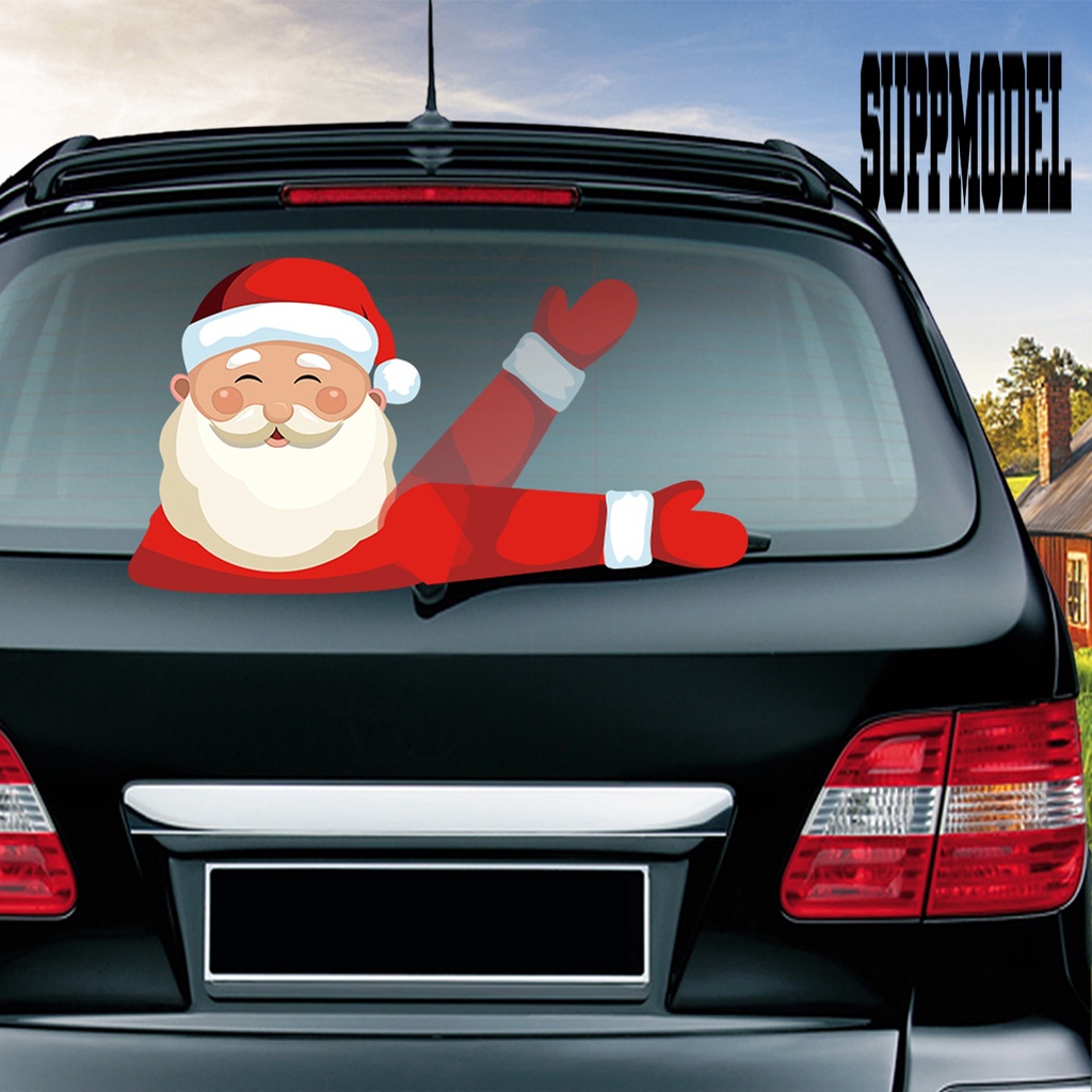 Stiker Wiper Motif Santa Claus Untuk Mobil