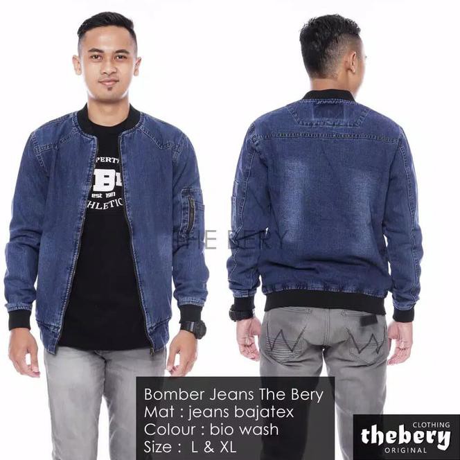 ASKK JAKET BOMBER JEANS PRIA POLOS ORIGINAL JAKET LEVIS COWOK TERBARU - BIOWAST AD6V
