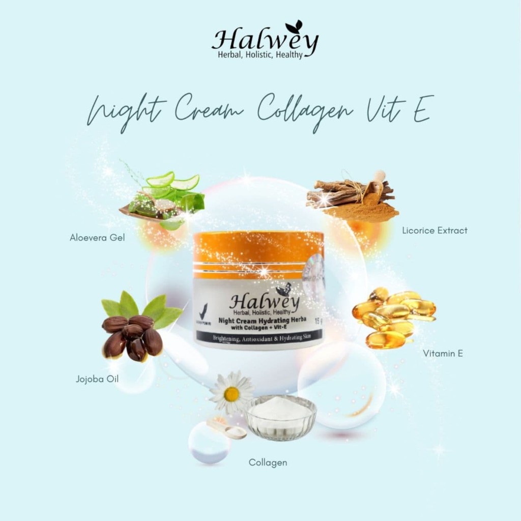 Night Cream Halwey Herbal Skincare Halal BPOM