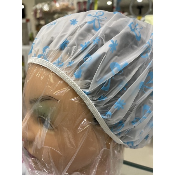 Shower Cap Motif Bahan Plastik Tebal