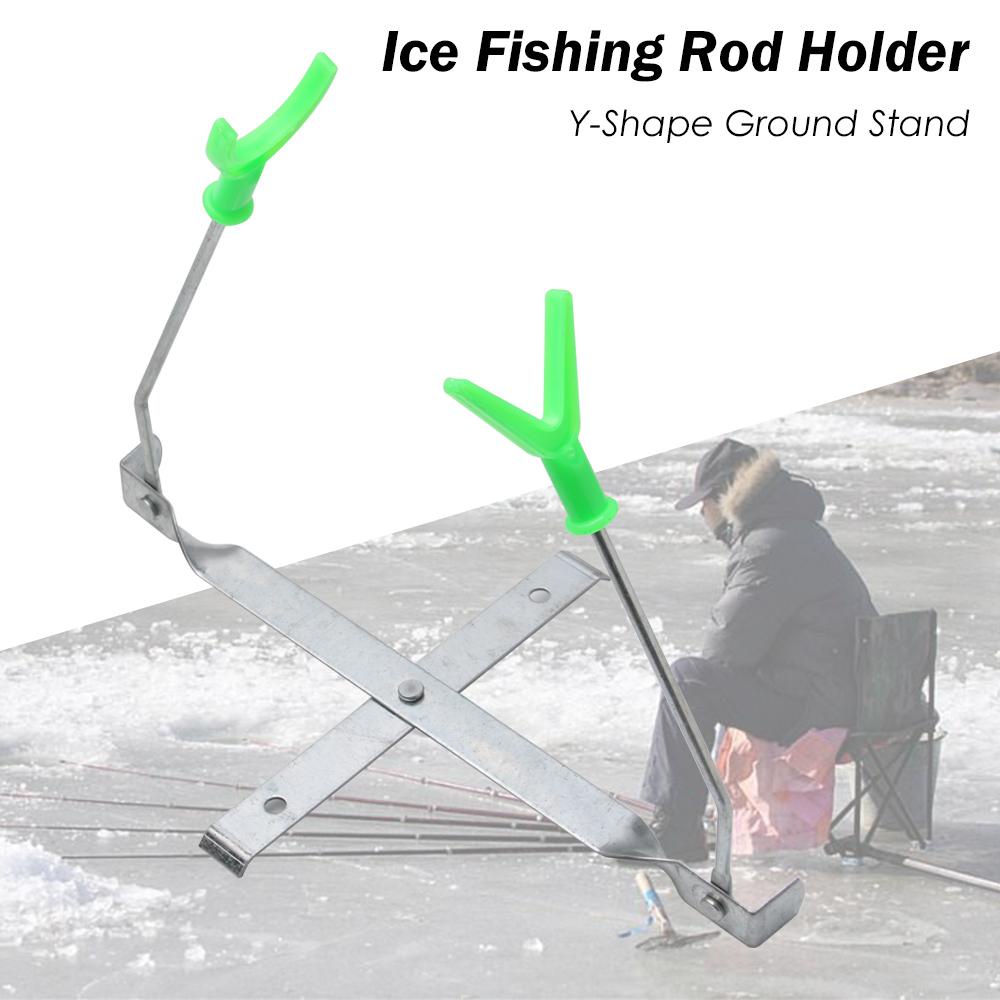 Top Ice Fishing Rod Holder Hot Foldable Dual-Holder Tiang Rotasi