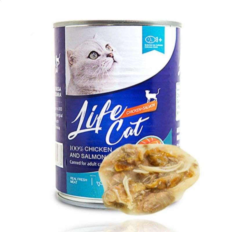 Life Cat Adult Chicken Salmon 1 Dus isi 24 kelen Price Promo Makanan Kucing Basah