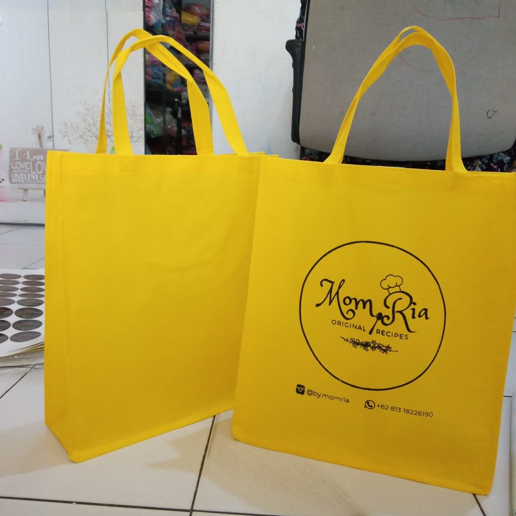 

[25x30 lebar 20] TAS SPUNBON CUSTOM DESAIN FREE SABLON